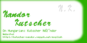 nandor kutscher business card